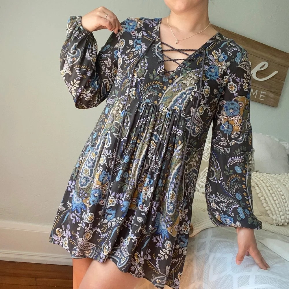 Free People L Rain‎ or Shine tunic boho Dress size xs